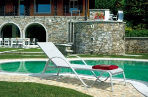 Lettino Onda Arrecife Alu Bianco E Textilene Avorio 1 Pz