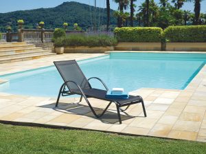 Lettino Onda Arrecife in alluminio e textilene Greenwood