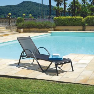 Lettino Onda Arrecife in alluminio e textilene Greenwood