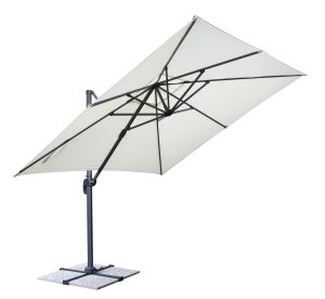 Ombrellone California palo laterale 3X4 Antracite con maniglia Greenwood