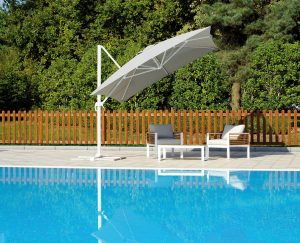 Ombrellone California 3X3 bianco Telo Spuncrylic  Grigio Greenwood