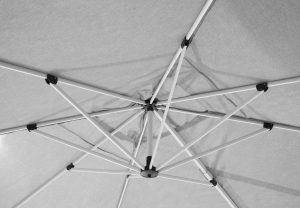 Ombrellone California 3X3 bianco Telo Spuncrylic  Grigio Greenwood