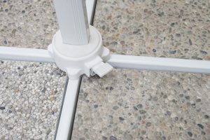 Ombrellone California 3X3 bianco Telo Spuncrylic  Grigio Greenwood