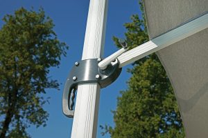 Ombrellone California 3X3 bianco Telo Spuncrylic  Grigio Greenwood