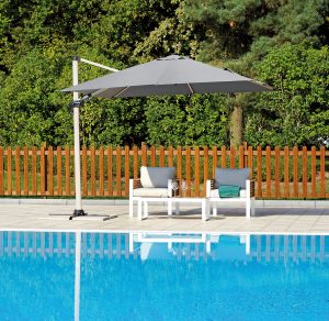 Ombrellone 3X3 fusto wooden look e telo Spuncrylic Greenwood