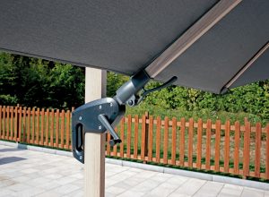 Ombrellone 3X3 fusto wooden look e telo Spuncrylic Greenwood