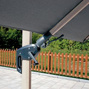 Ombrellone 3X3 fusto wooden look e telo Spuncrylic Greenwood