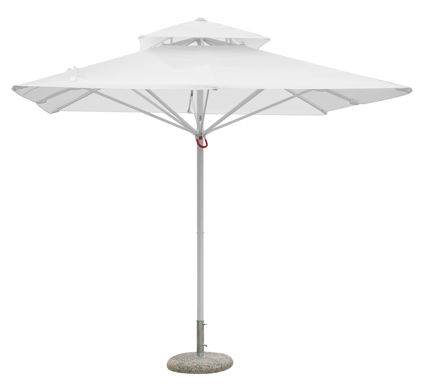 Ombrellone 3X3 Push Up - Fusto Bianco - Telo Bianco 1 Pz - immagine 6