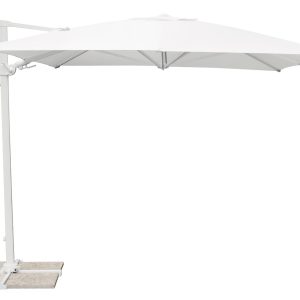 Ombrellone California 3X3 palo basculante bianco con maniglia Greenwood