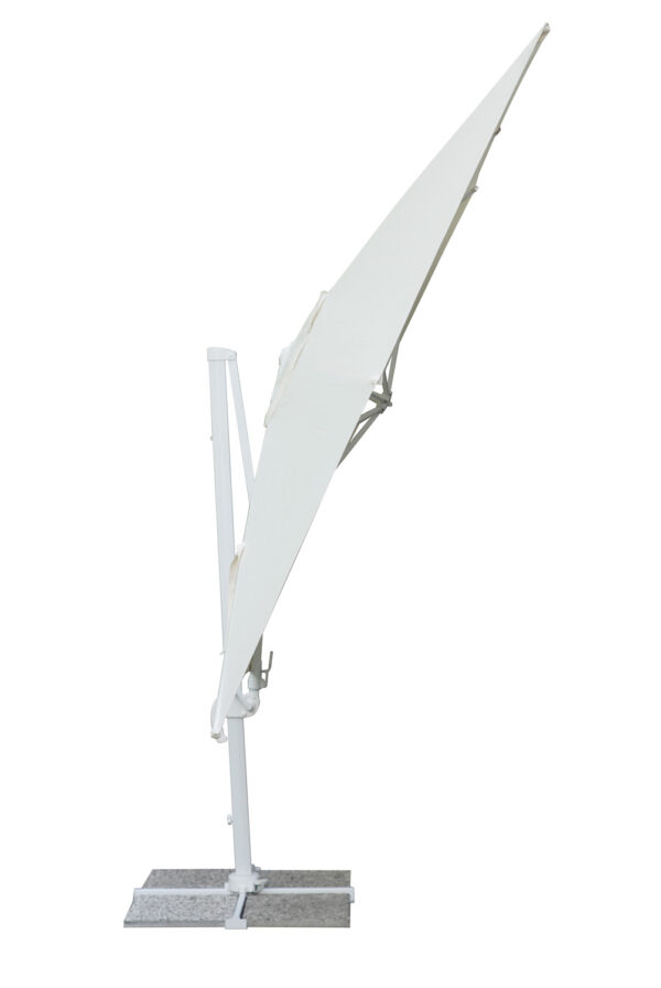 Ombrellone California 3X3 palo basculante bianco con maniglia Greenwood