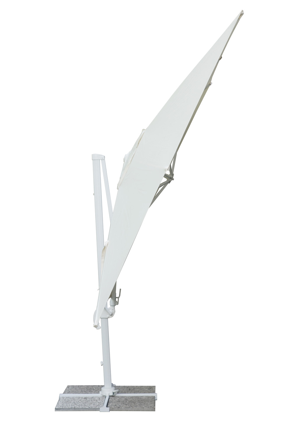 Ombrellone California 3X3 palo basculante bianco con maniglia Greenwood - immagine 3