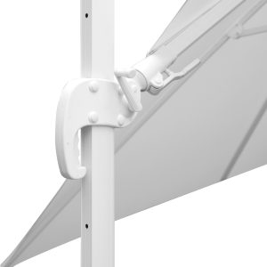 Ombrellone California 3X3 palo basculante bianco con maniglia Greenwood
