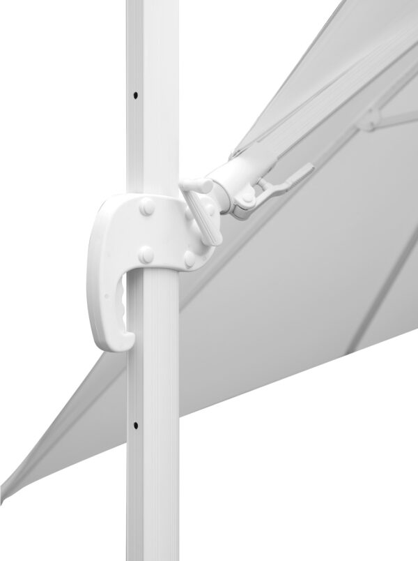 Ombrellone California 3X3 palo basculante bianco con maniglia Greenwood