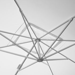 Ombrellone California 3X3 palo basculante bianco con maniglia Greenwood