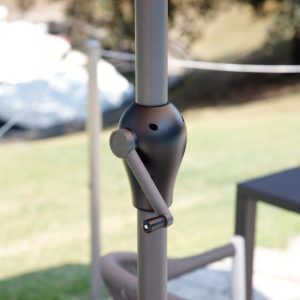 Ombrellone  Ovale A Palo Centrale 2X4 - Antracite Ed Ecru' 1 Pz