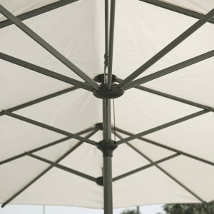 Ombrellone  Ovale A Palo Centrale 2X4 - Antracite Ed Ecru' 1 Pz