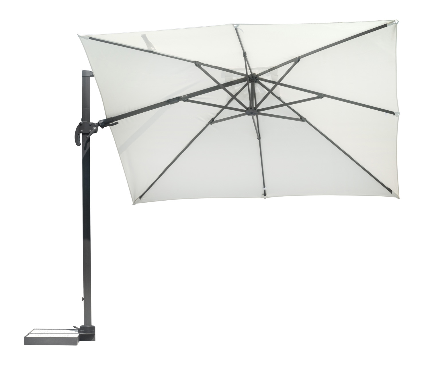 Ombrellone California 3X3 mezza base basculante Greenwood - immagine 4