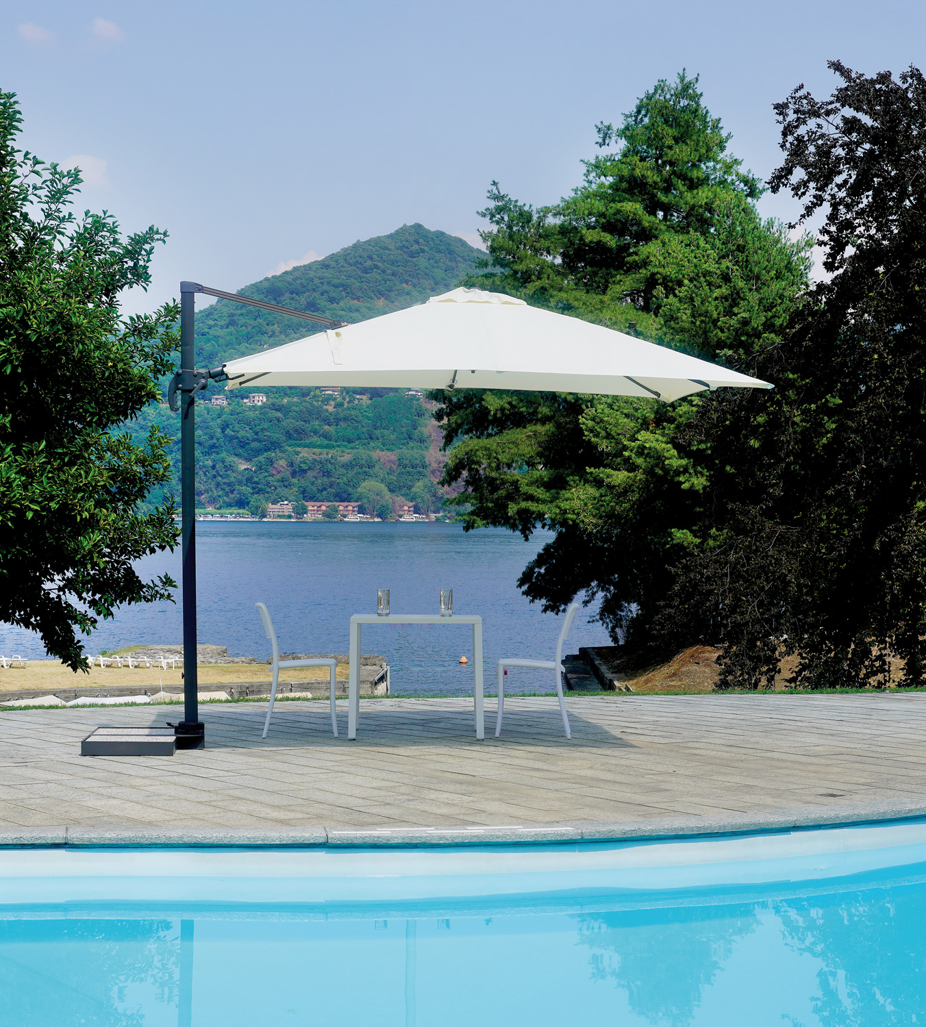 Ombrellone California 3X3 mezza base basculante Greenwood