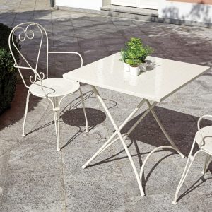 Tavolo Sirmione 70X70 - Ferro Avorio - Pieg. 1 Pz