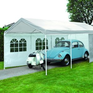 Gazebo 3X6 bianco car parking con struttura in ferro Greenwood