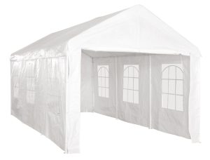 Gazebo 3X6 bianco car parking con struttura in ferro Greenwood