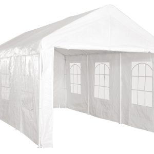 Gazebo 3X6 bianco car parking con struttura in ferro Greenwood