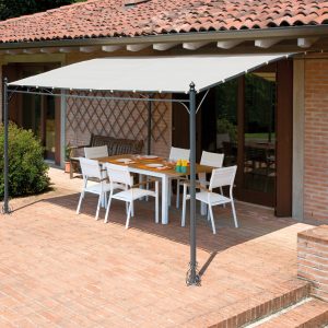 Pergola a parete Kansas in ferro 3X4 polisabbia Greenwood
