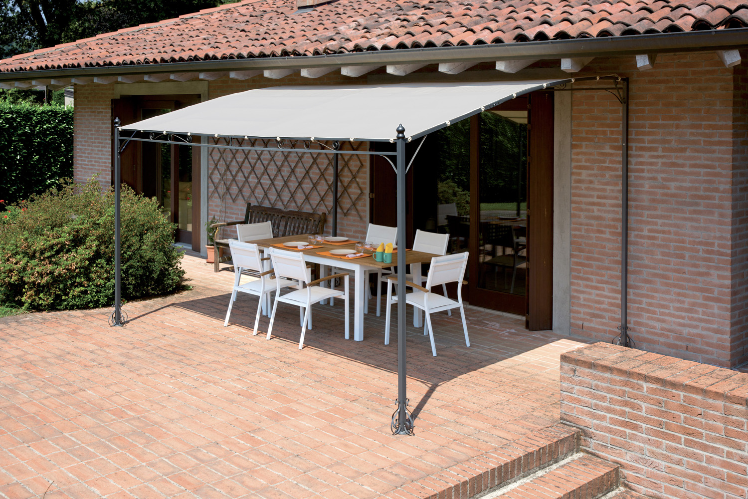 Pergola a parete Kansas in ferro 3x2,5 Grenwod
