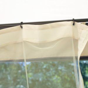 Gazebo Oregon in ferro 3X3 poli sabbia con tende laterali antizanzare Greenwood