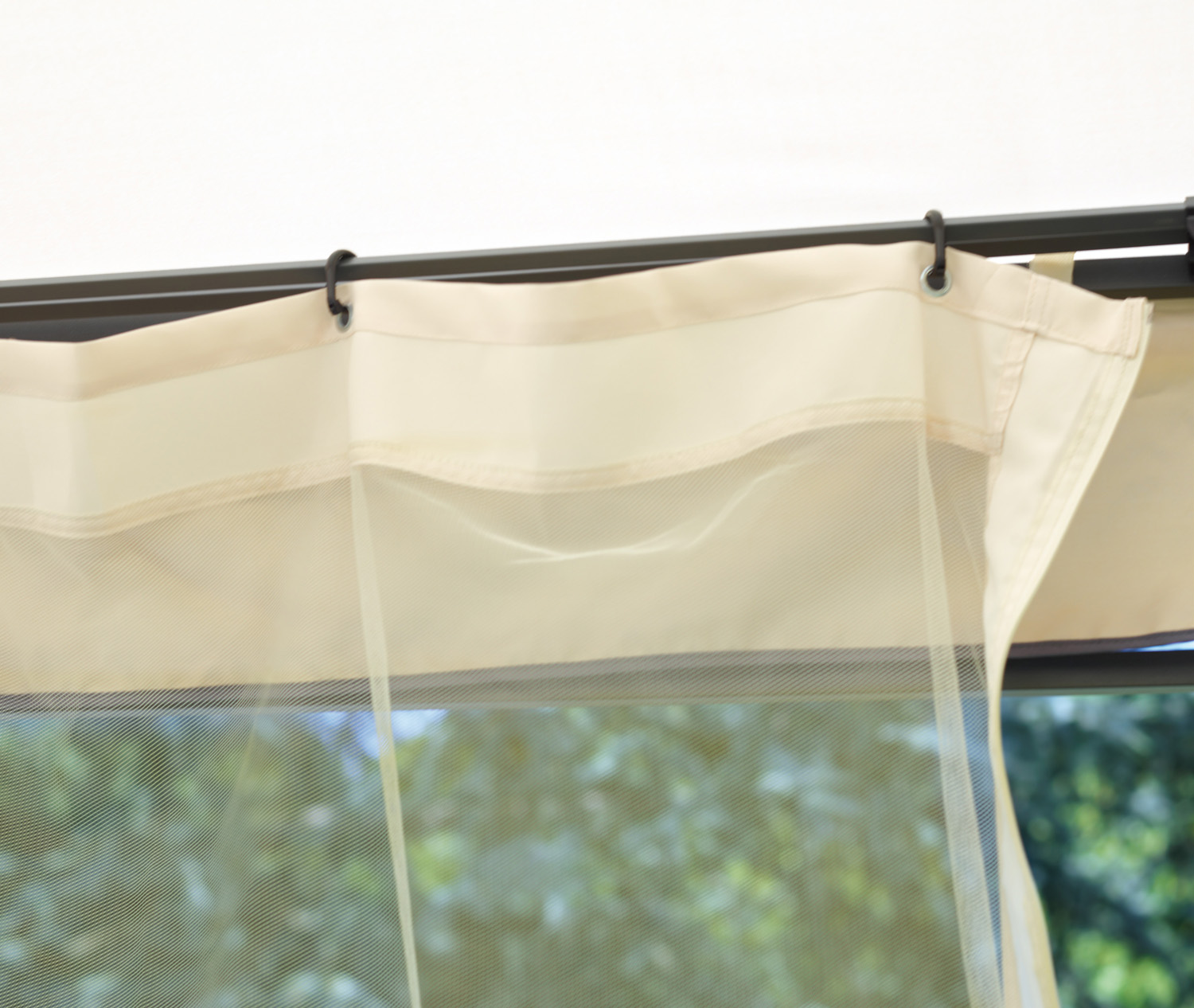 Gazebo Oregon in ferro 3X3 poli sabbia con tende laterali antizanzare Greenwood - immagine 4