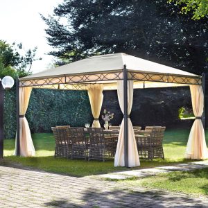 Gazebo oregon in ferro 3X4 con tende laterali Greenwod