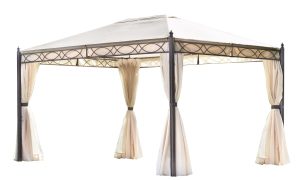 Gazebo oregon in ferro 3X4 con tende laterali Greenwod