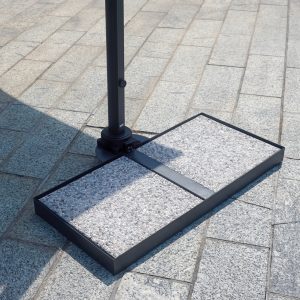 Ombrellone  Roma  Maniglione Palo Lat. Antracite Con Mezza Base - Made In Italy 2 Pz