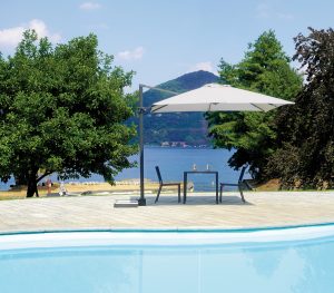 Ombrellone  Roma  Maniglione Palo Lat. Antracite Con Mezza Base - Made In Italy 2 Pz