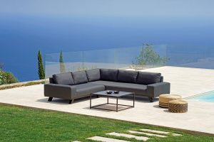 Set Houston In Alu E Textilene - Cuscini Grigi 2 Pz