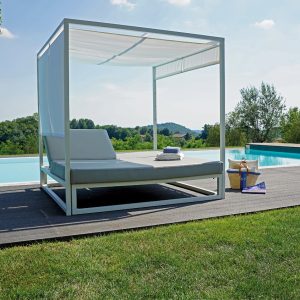 Baldacchino matrimoniale 195X195X200 in alluminio tortora Greenwood