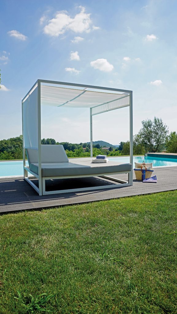 Baldacchino matrimoniale 195X195X200 in alluminio tortora Greenwood