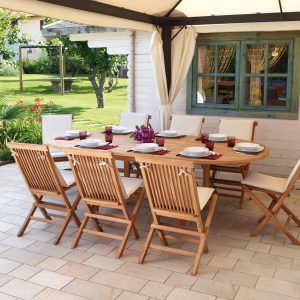 Tavolo Alicudi ovale allungabile 180/240 x 120 cm Greenwood