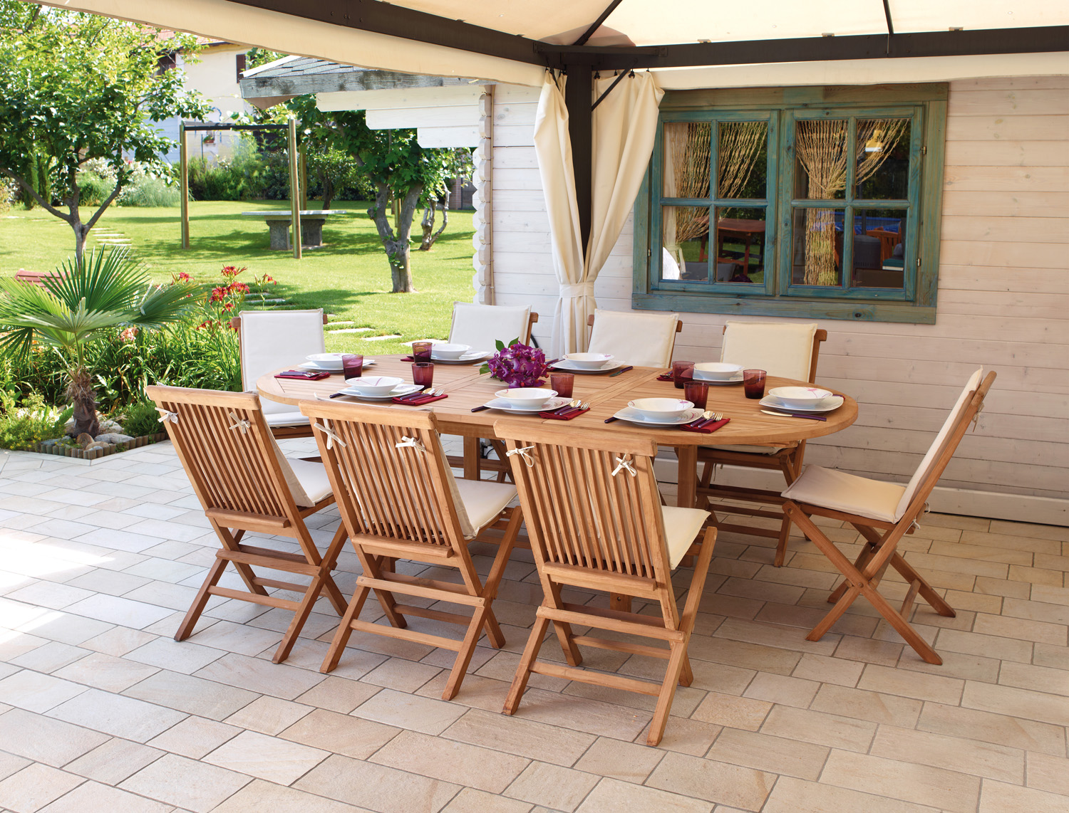 Tavolo Alicudi ovale allungabile 180/240 x 120 cm Greenwood