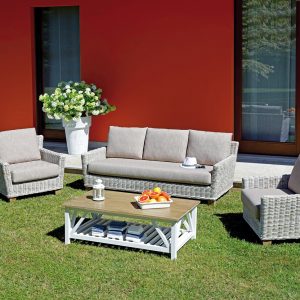 Set Jaipur Gr.Kubu Nat Sb/Legno Mango/Cusc Mel 4 Pz