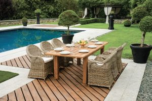 Poltrona Semarang con Tavolo Sumatra 180/250x100 Greenwood