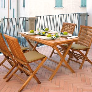 Tavolo rettangolare Lipari pieghevole Teak 120X70 Greenwood