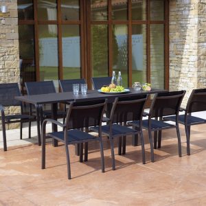 Tavolo Da Balcone Capannori - Allungabile 106/212 X 75 Cm - Alluminio  - Con Piano A Doghe In Alluminio