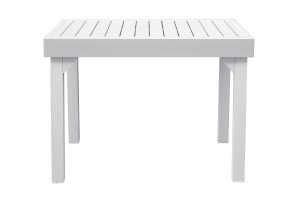 Tavolo Da Balcone Capannori - Allungabile 106/212 X 75 Cm - Alluminio  - Con Piano A Doghe In Alluminio