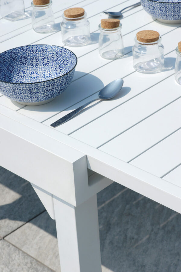 Tavolo Da Balcone Capannori - Allungabile 106/212 X 75 Cm - Alluminio  - Con Piano A Doghe In Alluminio