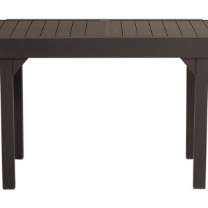 Tavolo Da Balcone Capannori - Allungabile 106/212 X 75 Cm - Alluminio  - Con Piano A Doghe In Alluminio
