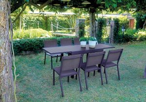 Tavolo Da Balcone Capannori - Allungabile 106/212 X 75 Cm - Alluminio  - Con Piano A Doghe In Alluminio