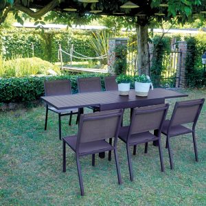 Tavolo Da Balcone Capannori - Allungabile 106/212 X 75 Cm - Alluminio  - Con Piano A Doghe In Alluminio