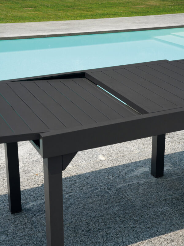 Tavolo Da Balcone Capannori - Allungabile 106/212 X 75 Cm - Alluminio  - Con Piano A Doghe In Alluminio