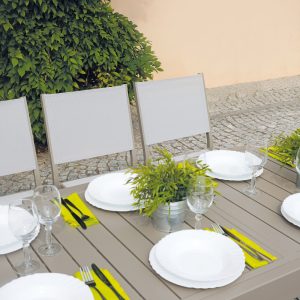 Tavolo Da Balcone Capannori - Allungabile 106/212 X 75 Cm - Alluminio  - Con Piano A Doghe In Alluminio